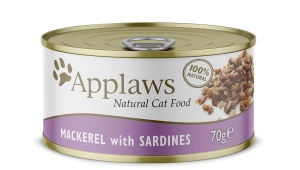Applaws Pisica Adult – File Macrou & Sardine, hrana umeda completa, 70g