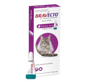 Bravecto spot-on - Antiparazitar extern pentru pisici (6.25-12.5 kg), 1 doza