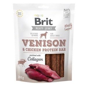 Brit Jerky Venison Protein Bar- Recompense tip batoane cu vanat pentru caini adulti - Img 2