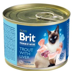 Brit Premium By Nature Cat Trout With Liver - Hrana umeda pentru pisici cu ficat si pastrav, conserva 0.20 kg