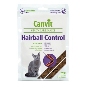 Canvit Health Care Snack Hairball – gustare functionala pentru eliminarea bezoarilor la pisici, 100g