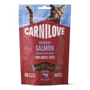 Carnilove Cat Crunchy Snack Salmon & Catnip – Recompense crocante pentru pisici cu somon si iarba pisicii, 50 g