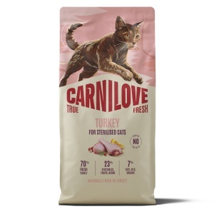 Carnilove True Fresh Cat Dry Turkey Sterilised Adult All Breeds – Hrana uscata pentru pisici adulte sterilizate, cu curcan
