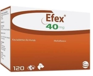 Efex 40 mg - Antibiotic veterinar pentru infectii cutanate, urinare si respiratorii, 120 Tablete