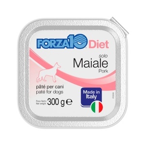 FORZA10 SOLO DIET PORK DOG ALU – Hrana umeda monoproteica cu porc pentru caini cu sensibilitati alimentare, 300g