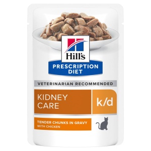 Hill's PD k/d Kidney Care – Hrana umeda cu pui pentru pisici 12 Plicuri x 85g