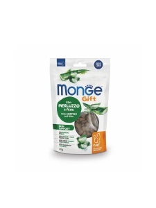 Monge Gift Filled&Crunchy Skin Support Codfish&Aloe 60g - Hrana complementara cu cod si aloe destinata pisicilor adulte pentru sustinerea sanatatii pielii si a blanii
