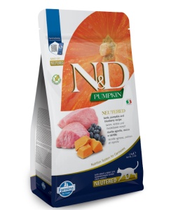 N&D Pumpkin Miel, Dovleac & Afine Neutered – Hrana uscata pentru pisici sterilizate, 1,5 kg - Img 1
