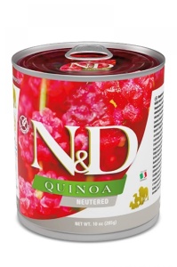 N&D Quinoa Pork Neutered – Hrana umeda pentru caini adulti sterilizati cu porc 285g