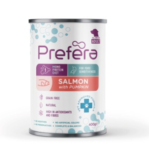 Prefera MPD Adult- Hrana umeda cu somon si dovleac pentru pisici adulte, 400gr