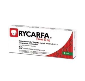 Rycarfa 50mg - Antiinflamator pentru dureri articulare si post-operatorii la caini 20 Comprimate