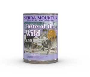 Taste of the Wild Sierra Mountain - Hrana umeda cu miel Super Premium destinata cainilor de toate taliile, 390g