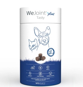 WeJoint Plus Tasty - Supliment pentru articulatii sanatoase si mobile pentru pisici si caini de talie mica, 30 Comprimate
