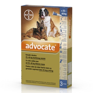 Advocate Dog - Antiparazitar extern si intern pentru caini (25-40 kg) 3 Pipete