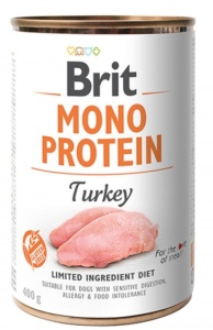 Brit Mono Protein Turkey - Hrana umeda pentru caini cu curcan, 400 g