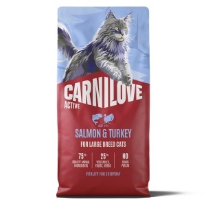 Carnilove Active Cat Dry Salmon & Turkey Adult Large Breeds – Hrana uscata pentru pisici adulte de talie mare, cu somon si cucan