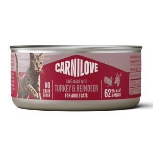 Carnilove Cat Can Pate Turkey & Reindeer – Hrana umeda completa pentru pisici cu curcan si ren, 100g