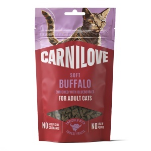Carnilove Cat Soft Snack Buffalo & Blueberries – Recompense semi-umede cu bivol si afine, 50 g