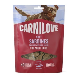 Carnilove Dog Soft Snack Sardines & Wild Garlic – Recompense moi cu sardine si usturoi salbatic, pentru caini, 200 g