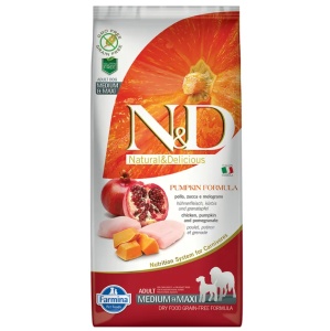 Farmina N&D Pumpkin Chicken & Pomegranate Adult Medium & Maxi 12kg – Hrana uscata completa fara cereale pentru caini adulti de talie medie si mare