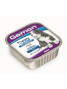 Gemon Pate Puppy&Junior Tuna 150gr- Hrana umeda completa tip pateu cu ton pentru catei