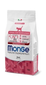 Monge Kitten 1-12M Monoprotein cu Vita – hrana uscata completa pentru pisoi, 1,5 kg