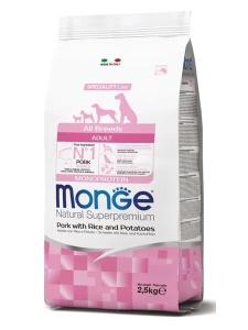 Monge Super Premium Adult Pork Rice & Potatoes - Hrana uscata completa cu porc si orez pentru caini adulti - Img 2