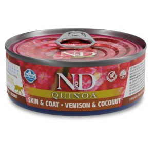 N&D Quinoa Skin&Coat – Hrana umeda cu caprioara 80g - Img 1