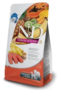 N&D Tropical Selection Adult Medium & Maxi cu Somon si Fructe Tropicale, 2 kg