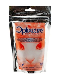 Optixcare L-Lysine Chews – Supliment cu L-lizina Pentru sustinerea sistemului imunitar pentru pisici, 60 tablete