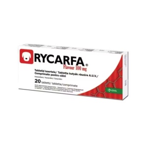 Rycarfa flavour 100mg - Antiinflamator pentru dureri articulare si post-operatorii la caini 20 Comprimate
