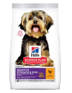 SP CANINE ADULT S&M SENS STOM&SKIN CHK - Hrana uscata pentru caini adulti de talie mica si mini cu sensibilitate digestiva si cutanata