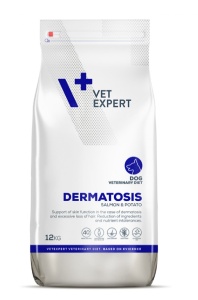 Vet Expert Dermatosis Hrana dietetica cu somon pentru caini – reducerea intolerantelor alimentare si sustinerea pielii, 12kg