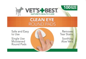 Vet's Best Degetare pentru Curatarea Ochilor la Caini – Indepartare secretii oculare, 100 bucati