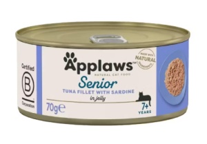 Applaws Pisica Senior – File Ton si Sardina, hrana umeda complementara, 70g