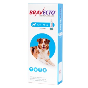 Bravecto spot-on 1000 mg - Antiparazitar extern pentru caini (20-40 kg), 1 doza