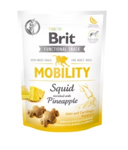 Brit Care Dog Snack Mobility Squid – Recompense tip biscuiti cu sepie pentru caini, 150 g