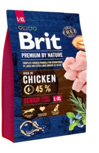 Brit Premium by Nature Senior L plus XL - Hrana uscata completa, special formulata pentru caini seniori (+7 ani) de talie mare si foarte mare (25–90 kg)