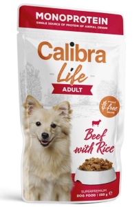 Calibra Dog Life Pouch Adult Beef - Hrana umeda monoproteica cu vita pentru caini adulti, 150 g