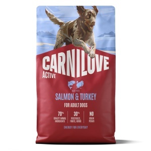 Carnilove Active Dog Dry Salmon & Turkey Adult All Breeds - Hrana uscata pentru caini adulti de toate taliile, cu somon si curcan