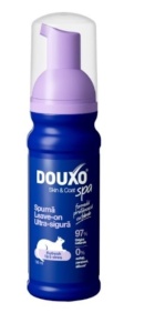 DOUXO SPA Cat Mousse - Spuma fara clatire, special formulata pentru ingrijirea pielii si blanii pisicilor, 150ml