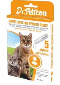 Dr. Peticon Spot On cat - Pipete antiparazitare pentru pisici