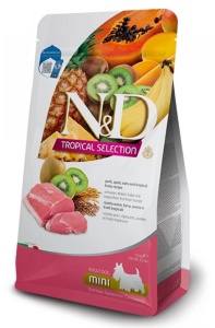 Farmina N&D Tropical Selection Pork & Tropical Fruits Adult Mini 1.5kg – Hrana uscata completa pentru caini adulti de talie mica