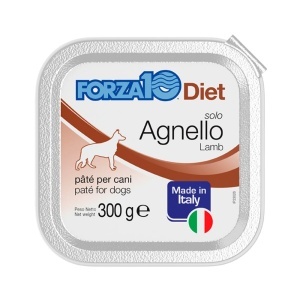 FORZA10 SOLO DIET LAMB DOG ALU 300 g – Hrana umeda monoproteica cu miel pentru caini cu sensibilitati alimentare, 300g