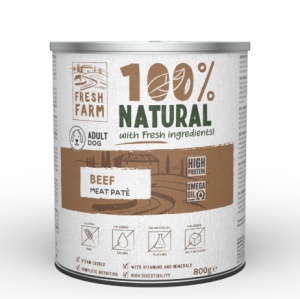 Fresh Farm Smooth pate with beef - Hrana umeda completa tip pateu cu vita pentru caini adulti, 800 g