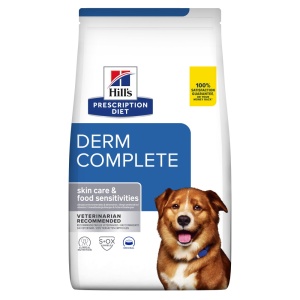 Hill's Prescription Diet Derm Complete – Hrana uscata cu proteina din ou pentru caini adulti cu dermatite si alergii