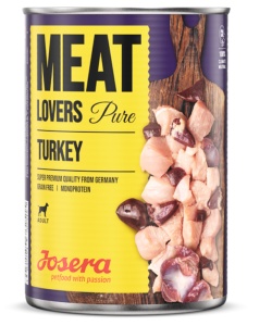 Josera Meatlovers Pure Turkey - Hrana umeda superpremium pentru caini adulti, 6 conserve x 400 g