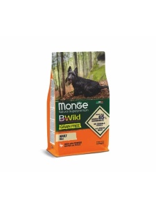 Monge Bwild Grainfree Chunks Mini Duck&Potatoes 2.5kg - Hrana uscata completa cu rata pentru cainii adulti de talie mica