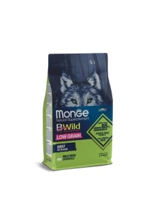 Monge Bwild Low Grain Boar Adult - Hrana uscata superpremium low grain cu Mistret pentru caini adulti