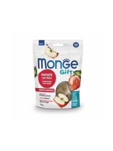 Monge Gift Fruits Chips-Sensitive Digestion Potato Apple 150gr - Hrana complementara cu mar si cartof pentru cainii adulti cu digestie sensibila